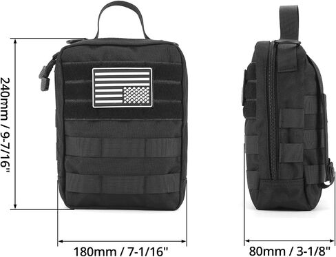 QWORK Tactical MOLLE Admin Pouch with Elastic Webbing Insert Panel, Nylon Outdoor Utility Organizer, Loop Fields, and Removable Paracord Handle — Compatible with MOLLE/PALS Systems in Saudi Arabia
