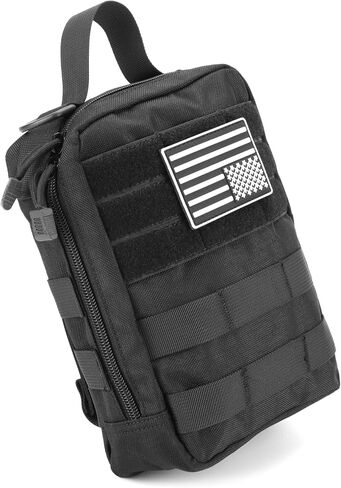 QWORK Tactical MOLLE Admin Pouch with Elastic Webbing Insert Panel, Nylon Outdoor Utility Organizer, Loop Fields, and Removable Paracord Handle — Compatible with MOLLE/PALS Systems in Saudi Arabia