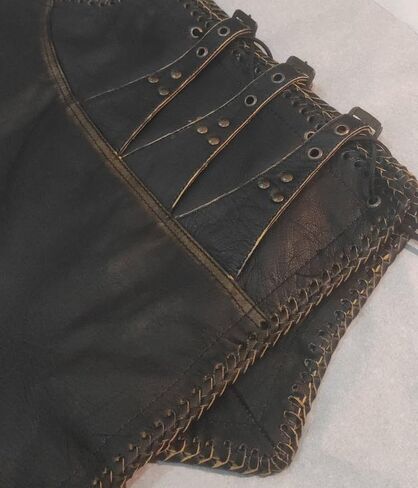 Men's Genuine Cow Leather Heavy Buckled Zipper Braided Rocker Biker Motorcycle Vest Waistcoat XS~7XL in Saudi Arabia