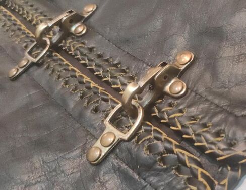 Men's Genuine Cow Leather Heavy Buckled Zipper Braided Rocker Biker Motorcycle Vest Waistcoat XS~7XL in Saudi Arabia