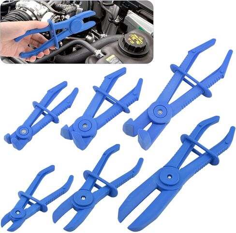 6pcs Hose Pinch Clamp Pliers, Lightweight and Durable Nylon Design, for Flexible Hoses, Fuel Hoses, Gas Lines, Brake Hoses and Radiator Hoses(Blue) in Saudi Arabia