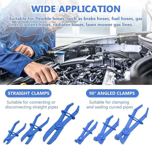 6pcs Hose Pinch Clamp Pliers, Lightweight and Durable Nylon Design, for Flexible Hoses, Fuel Hoses, Gas Lines, Brake Hoses and Radiator Hoses(Blue) in Saudi Arabia