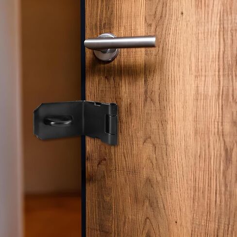 HOWDIA 4 بوصة مزلاج باب بمشبك 90 درجة، أمان من الفولاذ المقاوم للصدأ بزاوية قائمة بمشبك قفل مزلاج قفل باب أمان بمشبك قفل مزلاج للدفع/الانزلاق/باب الحظيرة، بسمك 2 مم، فضي مصقول in Kuwait