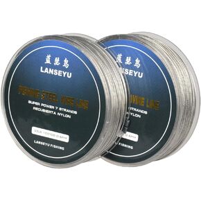 100M 33LB Fishing Steel Wire Fishing Lines max Power 7 Strands Super Soft Wire Lines Cover with Plastic Waterproof Diameter 0.6mm