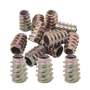 MroMax 30Pcs M4 Furniture Threaded Insert Nuts Zinc Alloy 0.31inch Length Screw-in Nut Metric Internal Threads Bolt Fastener Connector Hex Drive for Wood Furniture Assortment