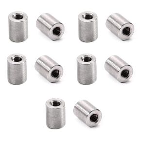 Round Connector Nuts Threaded Sleeve Rod Coupling Nut for Connect Two Threaded Shafts 10PCS