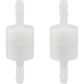 1/2" One Way Inline Check Valve, Non Return Ozone Resistance PVDF Plastic One-Way Fuel Oil Water Gas Pump Air Check Valve, Pack of 2