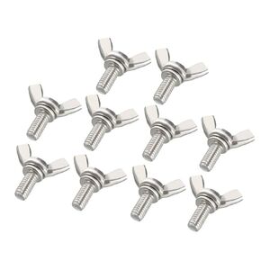 uxcell Wingbolt Butterfly Wing Thumb Hand Screws Bolts M4x10mm 0.7mm Pitch Carbon Steel 10pcs