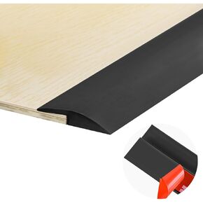 3.3Ft Carpet Floor Transition Strip, Self Adhesive Floor Edging Trim Strip, PVC Threshold Cover for Doorway, Floor Divider Strip Suitable for Threshold Transitions with a Height Less Than 5 mm - Black