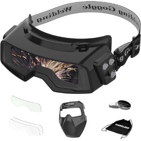 YESWELDER True Color Auto Darkening Welding Goggles, Wide Shade Range 4/5-9/9-13 with Grinding, Welding Glasses Welder Mask Welding Helmet for TIG MIG ARC Plasma Cut