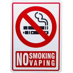 No Smoking Signs For Business, 1 Pack of Aluminum 40 MIL Waterproof Reflective Rust-Resistant No Smoking Stickers No Vaping Sign UV Printed 7 By 10 Inches