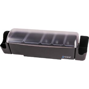 San Jamar Dome Garnish Center 5 Tray with Caddies for Kitchen, Bar, And Restaurants, Plastic, 9 Pints, Black