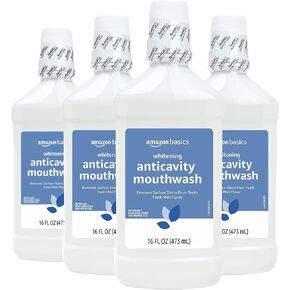 Amazon Basics Whitening Anticavity Mouthwash, 16 Fluid Ounces, Fresh mint, 1-Pack (Previously Solimo)