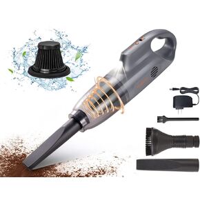 Handheld Vacuum Cordless,Car Vacuum Portable Cordless,10KPA Strong Suction Hand Vacuum Cordless Rechargeable with LED Light/30 Mins Runtime, Car Vacuum Cleaner with Pet Brush for Home&Office Cleaning