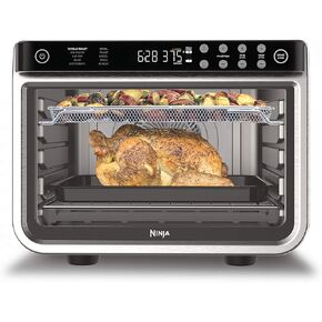 NINJA DT201 Foodi 10-in-1 XL Pro Air Fry Digital Countertop Convection Toaster Oven with Dehydrate and Reheat, 1800 Watts, Stainless Steel Finish (Renewed)