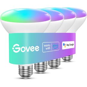 Govee Smart Light Bulbs, 1200 Lumens Dimmable BR30 Bulbs, RGBWW Color Changing Light Bulbs, WiFi & Bluetooth LED Bulbs, 16 Million Colors, Music Sync, Compatible with Alexa, Google Assistant, 1 Pack