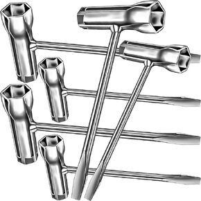 MotBach 4 Pack Chainsaw Scrench Replacement Tool, 13 by 19 mm Chainsaw Wrench, Long and Short Size T Wrench Spanner Tool, Screwdriver and Wrench Combination Tool, Long and Short Size