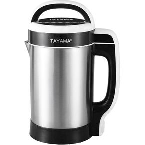 TAYAMA Multi-Functional Stainless Steel Soy and Nutmilk Maker, 1.3L, Black