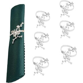 Red Leaf Napkin Rings Metal Holder Ring Towel Napkin Rings Bulk for Wedding Christmas Parties Family Gatherings Table Decor Set of 6