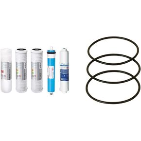 APEC FILTER-MAX90 US Made 90 GPD Complete Replacement Filter Set & Replacement ORing for ROES-50 3.5" OD Reverse Osmosis Water Filter Housings