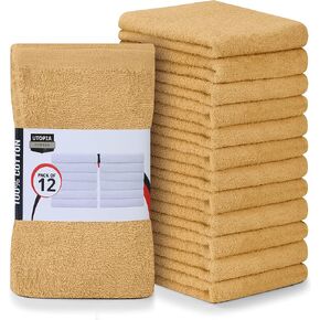 Utopia Towels Kitchen Bar Mops Towels, Pack of 12 Towels - 16 x 19 Inches, 100% Cotton Super Absorbent Beige Bar Towels, Multi-Purpose Cleaning Towels for Home and Kitchen Bars