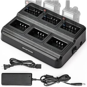 BAOFENG UV-5R Six-Way Multi-Unit Charger Station for BF-F8HP, UV-5R+, UV-5RE, UV-5RTP, and UV-5X3 Walkie Talkies & Batteries - 1 Pack