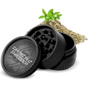 Santa Cruz Shredder Grinder for Herbs Knurled Top for Stronger Grip 3-Piece 2.2" (Black)