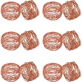 Handmade Round Mesh Napkin Rings Holder for Dinning Table Parties Everyday, Set of 12