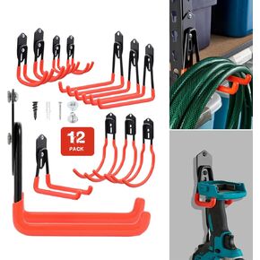 Wallmaster Boltless Shelving Hook Organizer Kit,7 Pcs Adjustable Storage Hanging Accessories for 1.5 inch Keyhole Rack,Garage Heavy Duty Tool Storage System