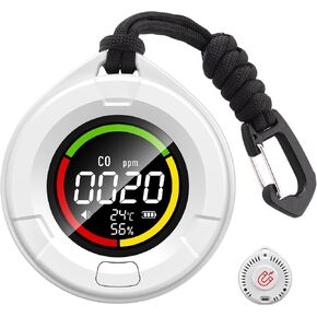 Portable Carbon Monoxide Detector for Travel, 120H Battery Safe Alert RV CO Detector Smoke Detector for Camping, Hotel Room Travelling Air Quality Gift for Men Women RV Camping SafeTime