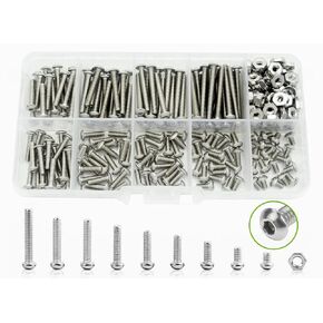#6-32 UNC 304-Stainless Steel Button Head Hex Socket Cap Bolts Screws Nuts Assortment Kit