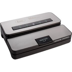 LEM Products MaxVac 250 Stainless Steel Vacuum Sealer with Built-In Bag Holder and Cutter, Silver and Black