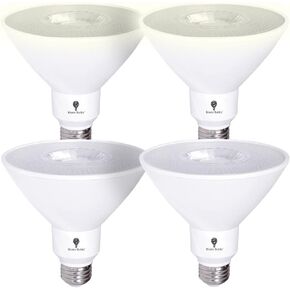 4 Pack PAR38 Amber Yellow LED Bug Light Bulb Outdoor LED Flood Light Bulb 17W 170 Watt Equivalent Dimmable Waterproof E26 Bug LED Yellow Light Bulbs Warm Bug-Free Lighting for Home Insect Repellent