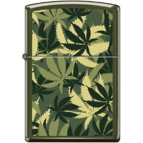 Zippo Lighter-Leaf Camouflage Camo Leaves Green Matte Windproof Lighter #Z5536
