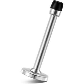 Door Stopper, 4 Inch Door Stop, Wall Mounted, Solid Rigid Brushed Satin Door Holder, Heavy DutyStainless Steel Door Stopper Wall Protector, Silver
