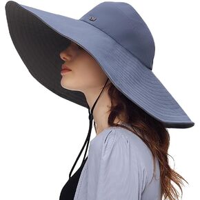 Wide Brim Sun Hat for Women UPF 50+ Fishing Hat Summer Sun Protection Beach Cap SNH5M101T