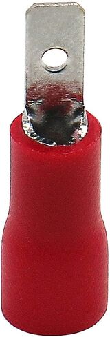 Baomain 0.11" Red Male Insulated Spade Wire Connector Electrical Crimp Terminal 18-22 AWG 2.8 x 0.5mm (100PCS) in Saudi Arabia