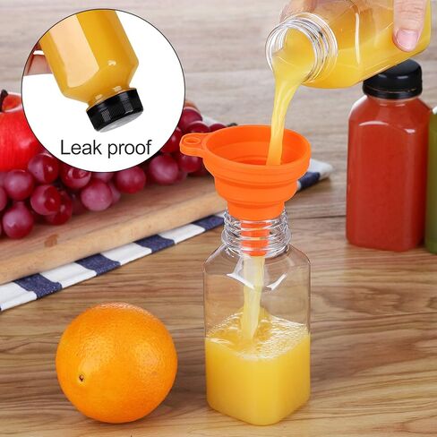 24 عبوة من زجاجات العصير البلاستيكية الفارغة المخصصة للطعام وقابلة لإعادة الاستخدام وزجاجة مياه شفافة من PET وقابلة لإعادة التدوير مع أغطية مانعة للتسرب للعصير والماء والحليب والمشروبات (12oz) in Kuwait