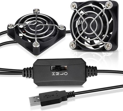 GDSTIME Dual 60mm x 15mm USB Fan w/ 3 Speed Control 5V Brushless DC Cooling in Kuwait