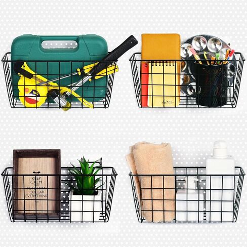 2 Pack Pegboard Baskets, Metal Shelves Hooks to 1/8" and 1/4" Hole Peg Boards, Peg Board Baskets Bins Set - Organize Tools Workbench Accessories Garage Storage Wall Mount Organizer Attachments in Kuwait