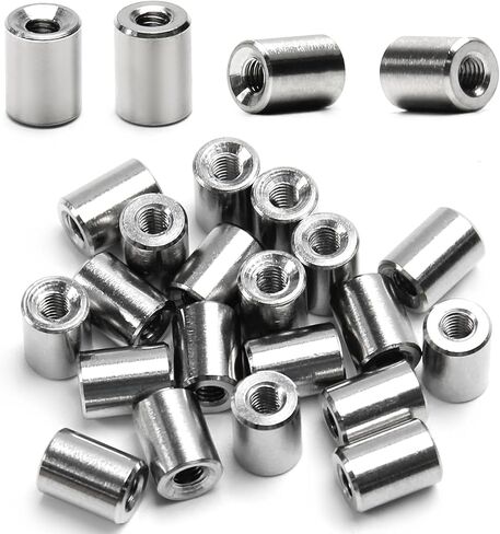 Round Connector Nuts Threaded Sleeve Rod Coupling Nut for Connect Two Threaded Shafts 10PCS in Saudi Arabia
