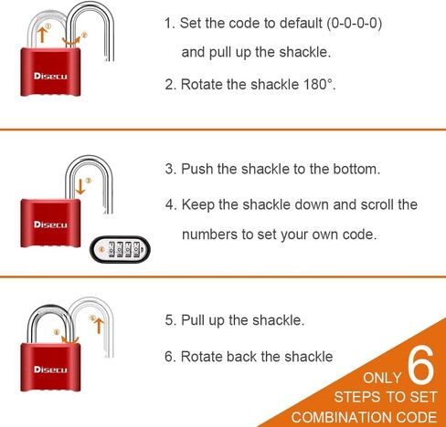 disecu 4 أرقام قفل مجموعة الثقيلة 2.5 بوصة تكبل طويل في الهواء الطلق قفل مقاوم للماء لخزانة الصالة الرياضية المدرسة، خزانة رياضية، تخزين بمشبك، سياج، بوابة، حالة، صندوق الأدوات، الدراجة (أسود) in Kuwait