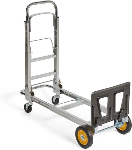 منتجات Safco شاحنة يدوية قابلة للطي قابلة للطي، سعة 250 رطل، إطار من الألومنيوم، لوحة أصابع فولاذية، عجلات مطاطية دوارة ناعمة مقاس 6 بوصات in Kuwait