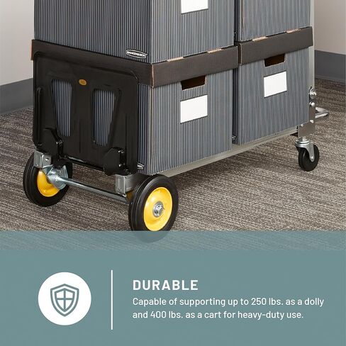 منتجات Safco شاحنة يدوية قابلة للطي قابلة للطي، سعة 250 رطل، إطار من الألومنيوم، لوحة أصابع فولاذية، عجلات مطاطية دوارة ناعمة مقاس 6 بوصات in Kuwait