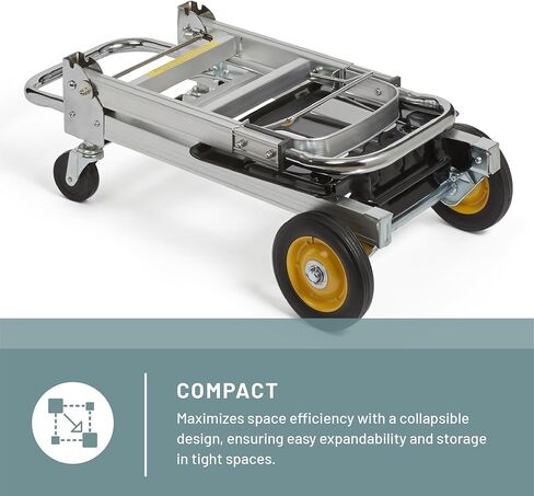 منتجات Safco شاحنة يدوية قابلة للطي قابلة للطي، سعة 250 رطل، إطار من الألومنيوم، لوحة أصابع فولاذية، عجلات مطاطية دوارة ناعمة مقاس 6 بوصات in Kuwait