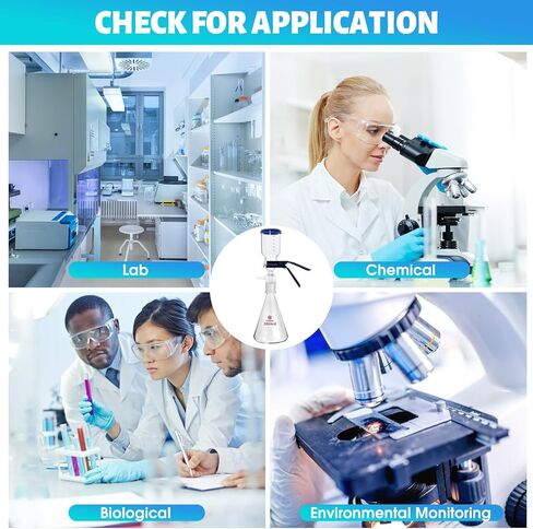 500ml Glass Vacuum Suction Filter, Lab Vacuum Filtration Distillation Apparatus for Filtering in Lab with 300mL Graduated Funnel and Vacuum Pump in Saudi Arabia