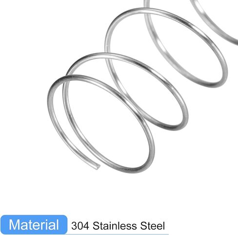 uxcell Compression Spring, 5Pcs 304 Stainless Steel, 4mm OD, 0.4mm Wire Size, 15mm Free Length, Silver Tone in Saudi Arabia