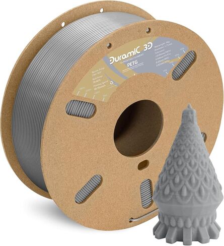 DURAMIC 3D PETG Filament 1.75 مم أسود، خيوط طباعة ثلاثية الأبعاد 1 كجم بكرة (2.2 رطل)، خيوط سوداء 1.75 مم دقة الأبعاد +/- 0.05 مم غير متشابكة، غير قابلة للانسداد، غير خيوط in Kuwait