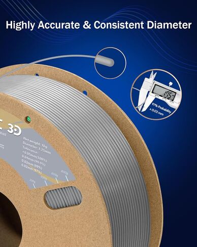 DURAMIC 3D PETG Filament 1.75 مم أسود، خيوط طباعة ثلاثية الأبعاد 1 كجم بكرة (2.2 رطل)، خيوط سوداء 1.75 مم دقة الأبعاد +/- 0.05 مم غير متشابكة، غير قابلة للانسداد، غير خيوط in Kuwait