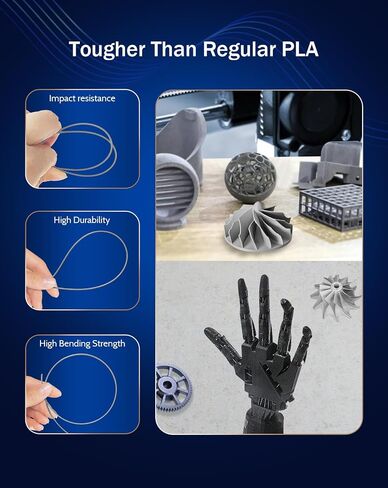 DURAMIC 3D PETG Filament 1.75 مم أسود، خيوط طباعة ثلاثية الأبعاد 1 كجم بكرة (2.2 رطل)، خيوط سوداء 1.75 مم دقة الأبعاد +/- 0.05 مم غير متشابكة، غير قابلة للانسداد، غير خيوط in Kuwait